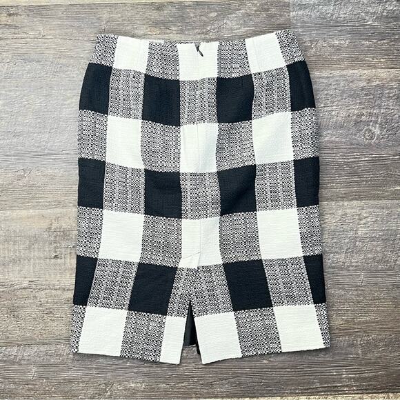 Talbots black and white checkered tweed straight pencil skirt size 4 B108 - Picture 4 of 4